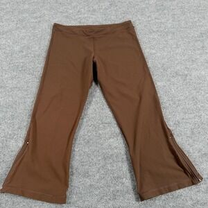 Lululemon Cropped Capri 8 Brown Flare Zipper Yoga Activewear Lounge Athleisure